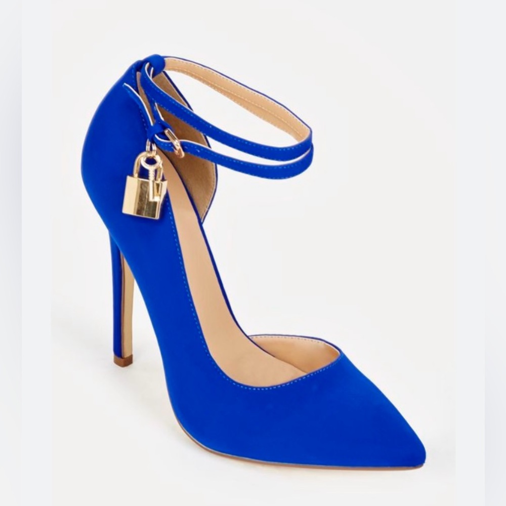 JUSTFAB Lockette cobalt blue heels size 9